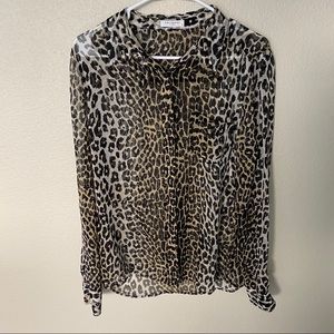 Equipment leopard silk blouse